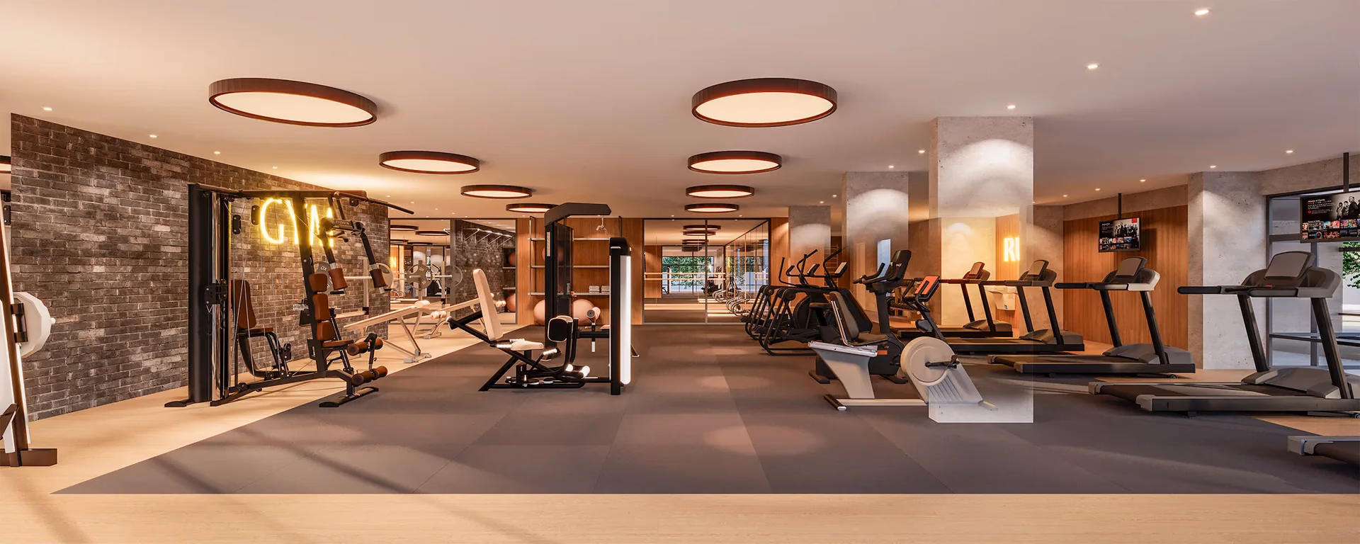 Fitness e coworking do Aura Tamboré